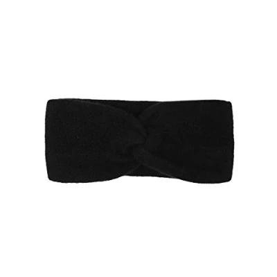 Image de Zwillingsherz Bandeau en 100 % cachemire tricoté au design uni pour femme et fille Laine Protection des oreilles Chaud doux le printemps l&#039;automne l&#039;hiver Noir taille unique