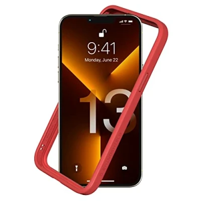 Image de RhinoShield Coque Bumper Compatible avec [iPhone 13 Pro Max] CrashGuard NX Protection Fine Personnalisable Absorption des Chocs [sans BPA] Rouge