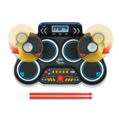 Image de VTech Kidi DJ Drums, Batterie Électronique Enfant avec Pads Lumineux, Cymbales, Baguettes, Bluetooth, Prise Jack pour Casque, Apprentissages et Jeux, Cadeau Dès 6 Ans Contenu en Français