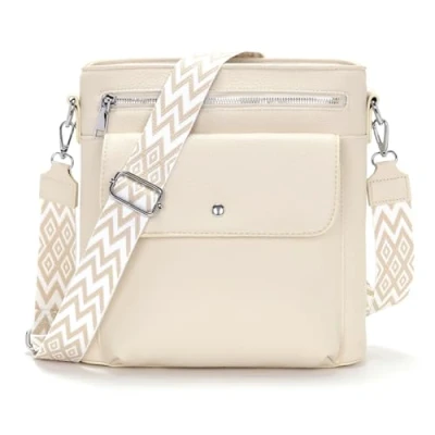 Image de YISUOHOOM Grand Sac a Main Femme Tendance Bandouliere Beige Avec 4 poches et 6 compartiments