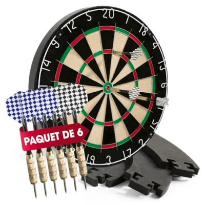 Image de #DoYourDart Cible de fléchettes 6 en Acier avec Ailette Kit Complet sisal Surround Fibres