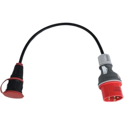 Image de RoadEu adaptateur courant fort CEE 16 A, 380 V vers 220 V, prise Schuko câble en caoutchouc 3 x 2,5 mm 0,5 m, A 230