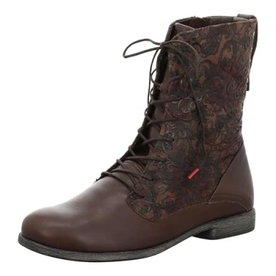 Image de Think! Bottines à lacets, Femme, Taille: 40.5, Espresso komb Cuir