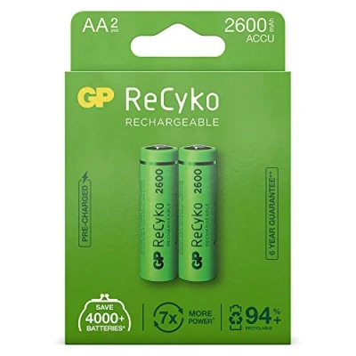 Image de 1x2 GP ReCyko NiMH Batteries AA 2600mAH, Haute capacité