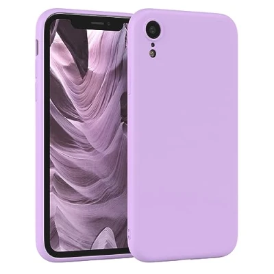 Image de EAZY CASE Coque de Protection en silicone pour iPhone XR, violet, souple, résistante aux chocs, avec l&#039;appareil photo Fine TPU Violet