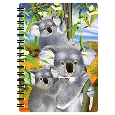 Image de 3D LiveLife Bloc note Calin de Koala Deluxebase. Carnet à Spirale A6 Art Lenticulaire pages vierges en papier recyclé. Illustrations sous licence l&#039;artiste renommé Michael Searle
