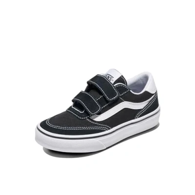 Image de Vans Brooklyn Ls V Basket, Toile en Daim Noir et Blanc, 36.5 EU