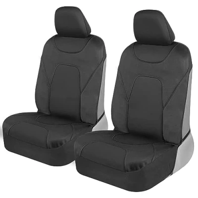 Image de Motor Trend AquaShield Housses de siège Avant en néoprène imperméable Bicolore pour sièges Noir