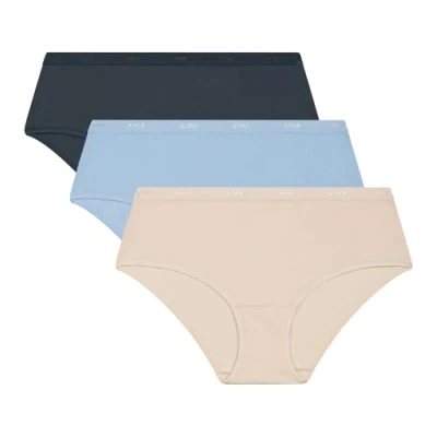 Image de DIM Femme Les Pockets Ecodim Coton Finitions Extra Plates X3 Boxer, Beige Ivoi/BL Chemise/GR Granit, M EU