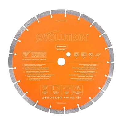 Image de Evolution Lame diamantée multi matériaux haut de gamme 300 mm pour coupe disques Idéal couper la brique, tuile toit, le pavage, béton armé et plus