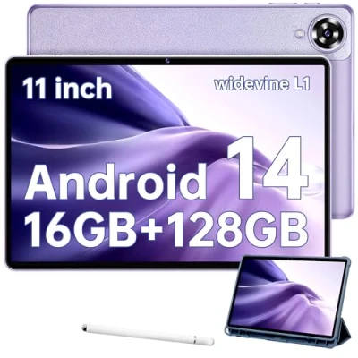 Image de OUKITEL OT11 Android 14 Tablette 11 Pouces Gaming avec Stylet 16Go+128Go/TF 1To Tactile Widevine L18000mAh13 MPDual SIM 4GFace IDGPSOTGWiFi 5GBT5.0 Violet