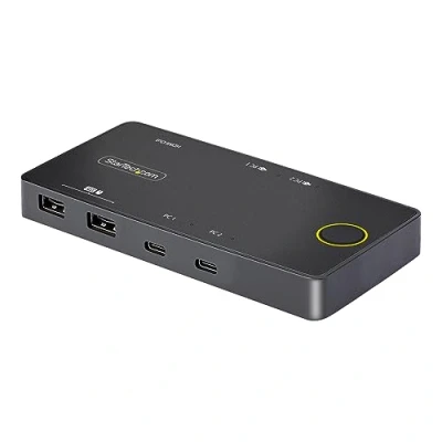 Image de StarTech.com Switch KVM USB C à 2 Ports, Moniteur HDMI Simple 4K 60Hz Double Ports PD 100W Alimentation par Bus Compatible Type C/USB4/Thunderbolt 3/4 Commutateur (C2 H46 UC2 KVM)