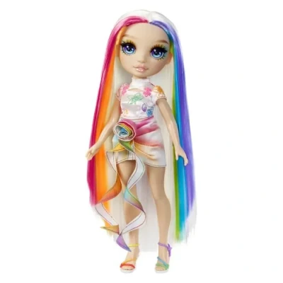 Image de Rainbow High Hair Chalk &amp; Style Poupée Amaya Arc en Ciel 28 cm, Craie à Cheveux Lavable, Colorez, Coiffez, Jouez, Rincez et Recommencez, Enfants de 4 12 Ans +