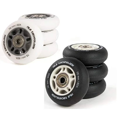 Image de Lot de 4 roulettes NILS avec roulement à billes En polyuréthane Roulements ABEC 9 64 80 mm Noir, 72