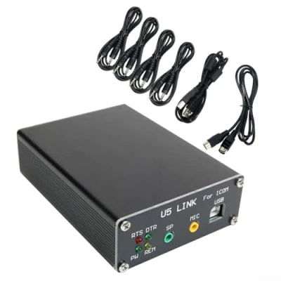 Image de Lien U5 pour connecteur radio ICOM avec interface d&#039;alimentation, prenant en charge l&#039;entrée PTT et le contrôle de sortie (13 8 broches)