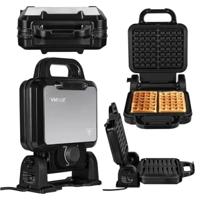 Image de Gaufrier Rotatif ZEEGMA Gofree Chef Pro 1200 W à 180 Revêtement anti adhésif Poignée cool touch 2 gaufres