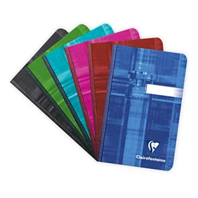 Image de Clairefontaine 9596C Un Carnet Brochure Dos Toilé 9x14 cm 192 Pages Lignées Papier Blanc 90 g Couverture Carte Pelliculée Couleur Aléatoire