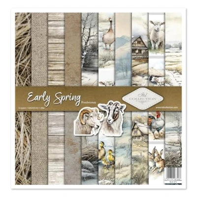 Image de ITD Collection Set de Papier découpage Scrapbooking 12 x Zoll, 310 320 mm, Dekorpapier 30 g/m² Scrapbook (SLS 073 Early Spring)