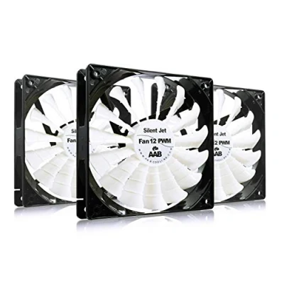Image de AABCOOLING Silent Jet Fan 12 PWM 120mm Ventilateur pour Boîtier PC, CPU Processeur avec 4 Pads Anti Vibrations, 12V, Ventilation 12cm, Ventilo PC 8,9 20,9 dB(A), 170 m3/h 3 Pièces