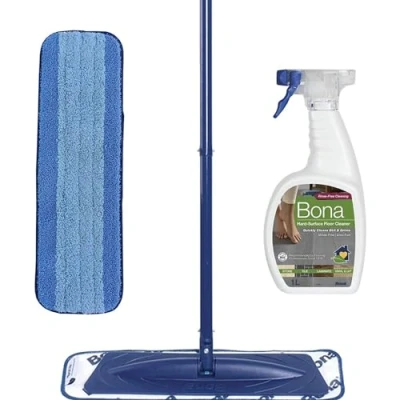 Image de Bona Kit Nettoyage Sol Pour Sols Durs Balai Microfibre + 1000 ml Nettoyant 1 Pad en