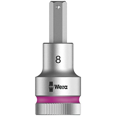 Image de Wera 05003824001 8740 C HF Embouts à douille Zyklop emmanchement 1/2&quot; avec fonction de retenue, 8.0 x 60 mm, Rose