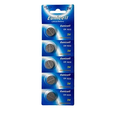Image de Eunicell CR1632 Lot de 5 Piles Bouton au Lithium 3 V 120 mAh (1 Blister Piles)