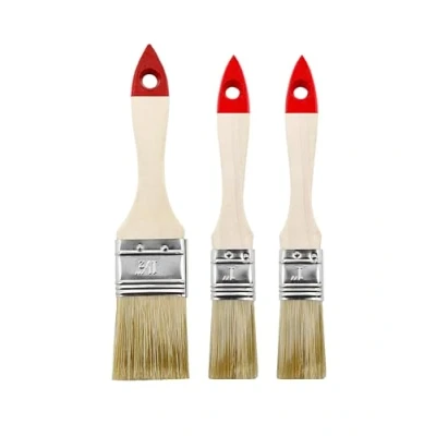 Image de M7 Lot de 3 Pinceaux Plats : 1 x 1,5&quot;, 2 Idéal pour Peinture et Rénovation avec Vernis Poils Naturels Une Application Uniforme