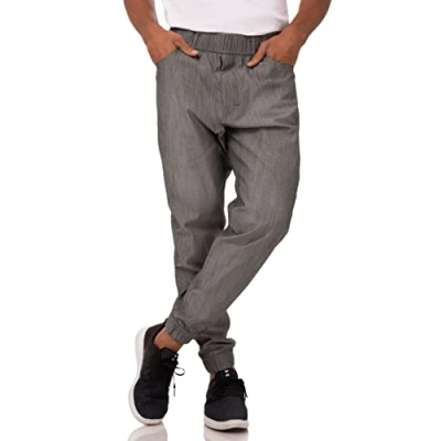 Image de chef Works PBE01BWSM Pantalon de rayures Noir/blanc Taille M