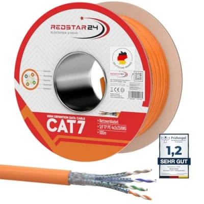 Image de Câble de Réseau CAT 7 GENERIC 100m 10 Gbit/s S/FTP Cuivre Pur LSZH