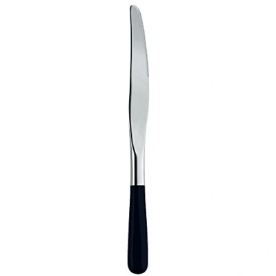 Image de Alessi Lcd02/6 40 Couteau à dessert en Acier Inoxydable 18/10 Brillant, Manche Pom, Noir, Set de 6 Pièces