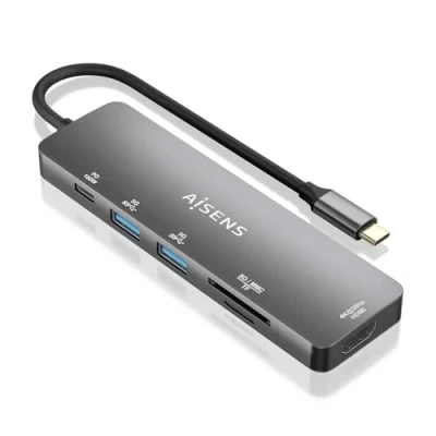 Image de AISENS ASUC 6P016 GR station d&#039;accueil Avec fil USB 3.2 Gen 1 (3.1 1) Type C Gris Neuf