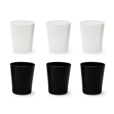 Image de Excelsa Portofino Lot de 6 verres, Blanc/Noir, 30 Cl., Verre soufflé