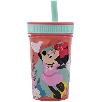 Image de Stor GOBELET RÉUTILISABLE POUR ENFANTS AVEC PAILLE EN SILICONE 465ML MINNIE MOUSE BEING MORE