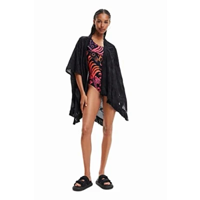 Image de Desigual Kaftan Clara Cape, Femme, Taille: One Size, Black