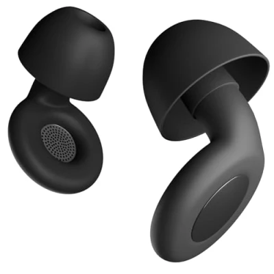 Image de Bouchons d’Oreille Sommeil Antibruit August EAR530 Oreillettes en silicone doux pour protection auditive, 4 tailles XS/S/M/L Etui de rangement SNR 25db Réduction Bruit Noir