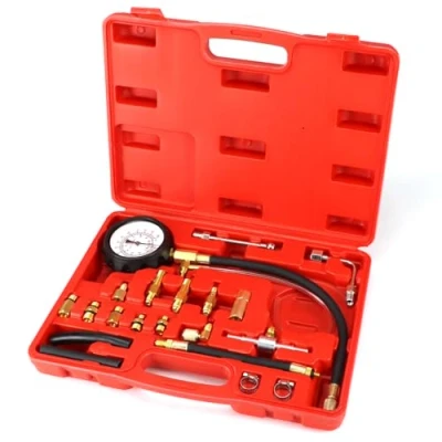 Image de QWORK® Testeur de Pression Carburant Essence, Manomètre pour Systèmes d&#039;injection, 0 140 PSI / 10 Bar