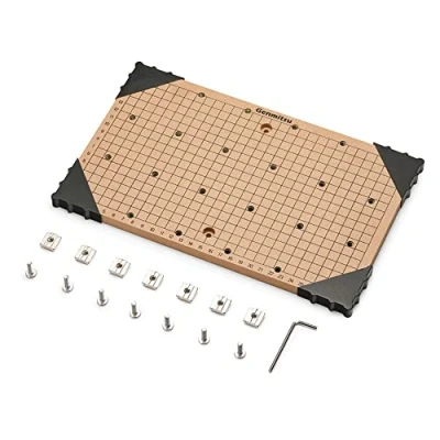 Image de Genmitsu Panneau de grille en MDF CNC pour routeur 3018, compatible avec 3018 PRO/3018 PROVER/3018PROVer Mach3, 300 x 180 12 mm, trous M6 (6 mm), vis et écrous inclus