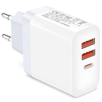 Image de Chargeur USB C Multiple, Station de Charge à 3 Ports, Multi 30W avec 1 Port (18 W) et 2 Ports A (12 pour iPhone 12/13/14/15/Samsung S23/S22/Z Flod/Z Flip/Xiaomi/Oppo etc