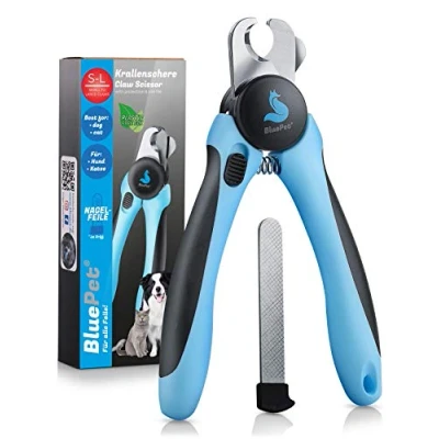 Image de BluePet Coupe Griffes pour Chien, Chat et Petits Animaux avec protéction supplémentaire Lime à Ongles intégrée Manipulation Professionnelle Efficace