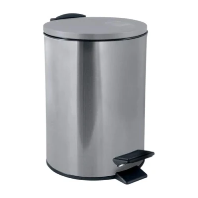 Image de Spirella, Poubelle à Pédale en Acier, Modèle Adelar, Mécanisme Slow Close, Le Couvercle se referme doucement et silencieusement, Revêtement Anti Traces de Doigts, Gray, 3 litres