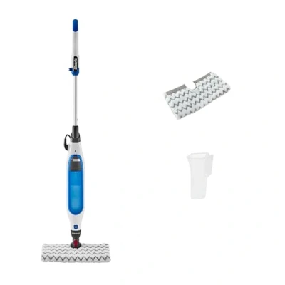 Image de Shark Klik n&#039; Flip Steam Mop pour sols durs avec Blaster, 2 tampons de nettoyage lavables et flacon remplissage, capacité 350 ml, cordon d&#039;alimentation 6 m, Blanc/Bleu S6001EU
