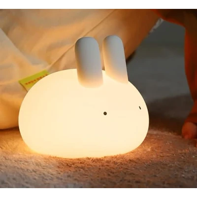 Image de iMay Veilleuse Enfant,Chat mignon BéBé avec Fonction de Gradation Tactile Lampe, Portable Rechargeable pour Chambre Bébé,Minuterie 30/60 minutes (lapin)