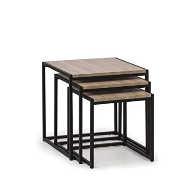 Image de Julian Bowen Tables gigognes Tribeca, chêne Sonoma/noir