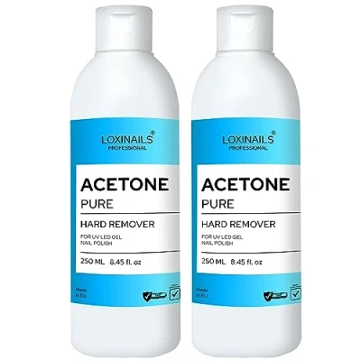 Image de Acétone pour ongles SET 2x250ml Acetone pure Dissolvant vernis semi permanent Remover kit enlever le semipermanent ongle gel capsule