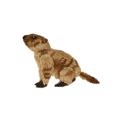 Image de Ecusson thermocollant marmotte profil gauche 3,5cm x 5,1cm