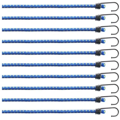 Image de com four® Lot de 10 tendeurs en Caoutchouc Bagages extenseurs avec Crochets Sangles élastiques pour la Fixation Charge Ceinture Tension