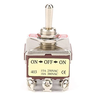 Image de Oumefar interrupteur à bascule 4PDT 3 positions 12 broches ON/OFF/ON Mini de Terminal 15A/250VAC 10A/380VAC pour le contrôle industriel