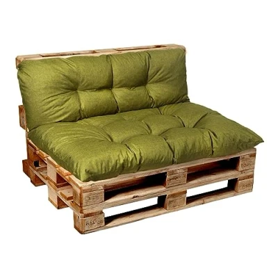 Image de Garden Factory Coussins pour Canape Euro, Palette, Meubles en extérieur intérieur (Set (Assise 120x50+Dossier 120x50) Citron Vert)