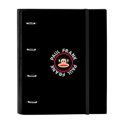 Image de PAUL FRANK Campers Classeur 4 anneaux de 35 cm avec 100 feuilles A4, idéal pour les enfants différents âges, confortable et polyvalent, qualité résistance, 27 x 3,5 32 cm, Noir