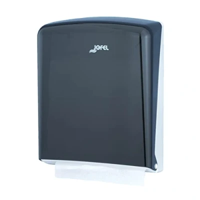 Image de Jofel Distributeur d&#039;essuie mains, mains pour le visage, muraux, jusqu&#039;à 600 essuie en zigzag, boîtier ABS robuste, Azure AH34400
